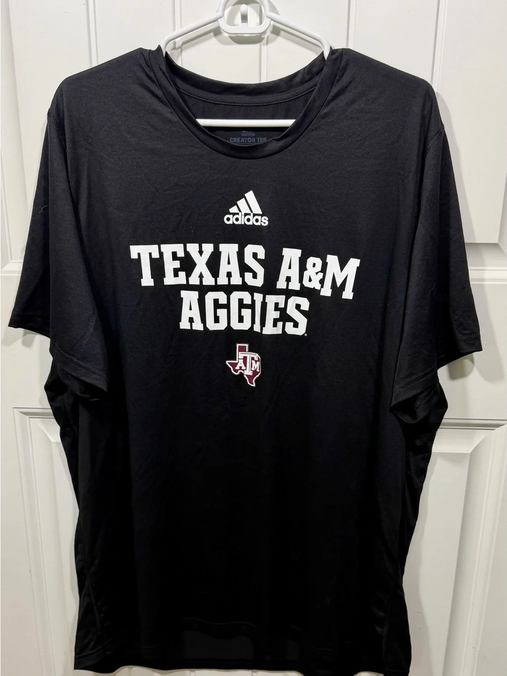 Adidas Texas A&M Aggies Creator Tee Black Performance Shirt Men’s 2XL NWT